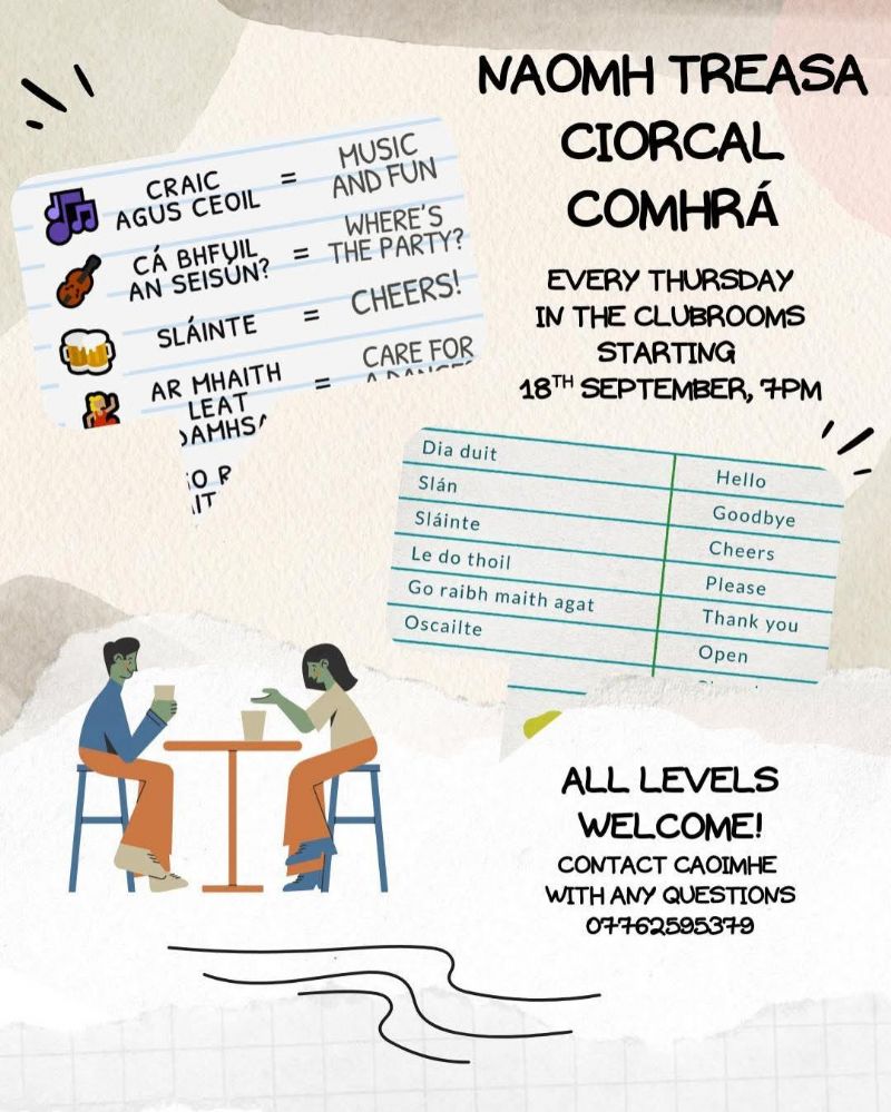 Time to start learning a cúpla focal nó cuir snas ar do chuid Gaeilge...   Our Ciorcal Comhrá is back ☘️☕️