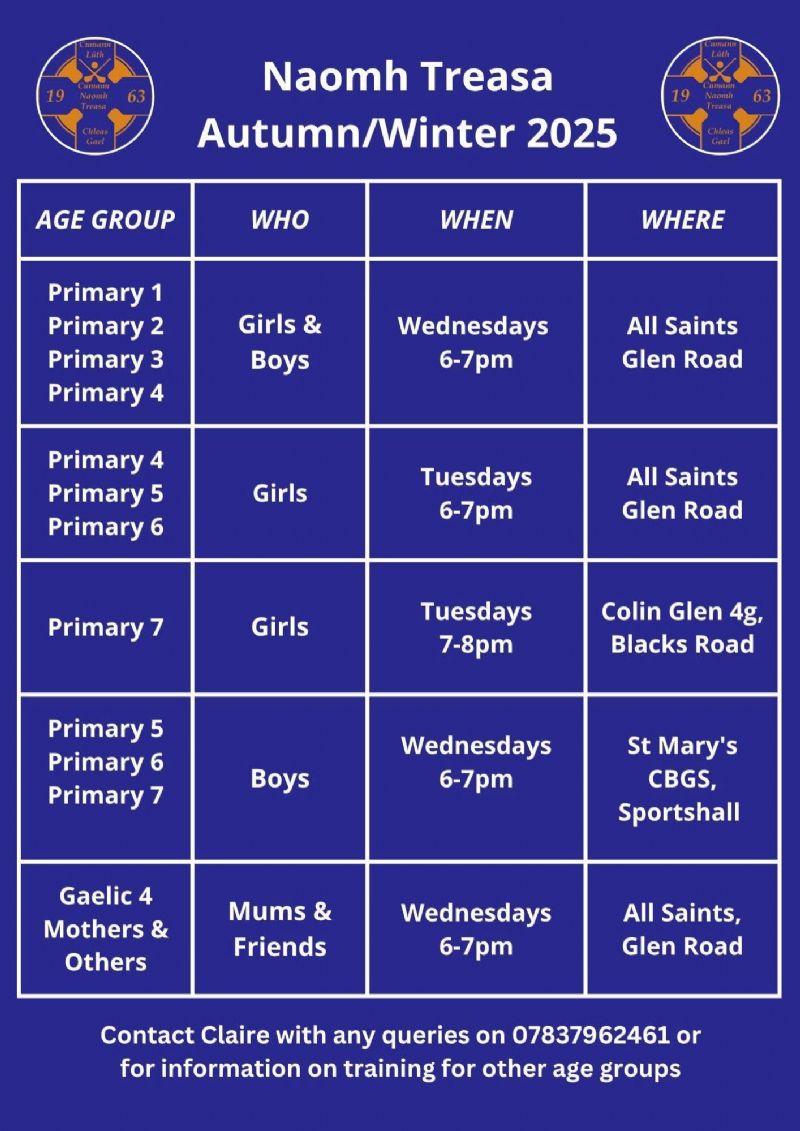 Juvenile Winter Training Schedule